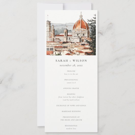 シックフローレンスカテドラルイタリア結婚式 プログラム (正面)