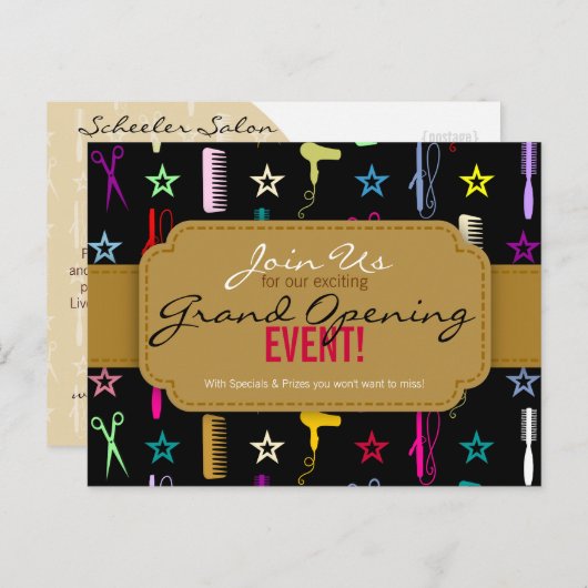 シックフーズカ数々のラーヘアサロン大オープン ポストカード (正面/裏面)