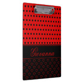 シックブすごいラック&レッド水玉模様、名前をカスタムする クリップボード (右)