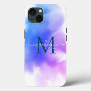 シックブグラデーションルーピンク水モノグラムの色 iPhone 13ケース