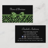 シックブティックグリーンゼブラフェイクグリッツボウ 名刺 (正面/裏面)