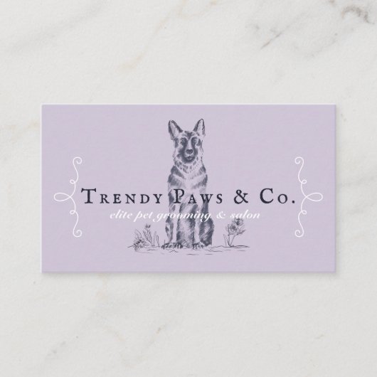 シックブティックスタイルペットサロンドイツシェパードドッグ 名刺 (正面)