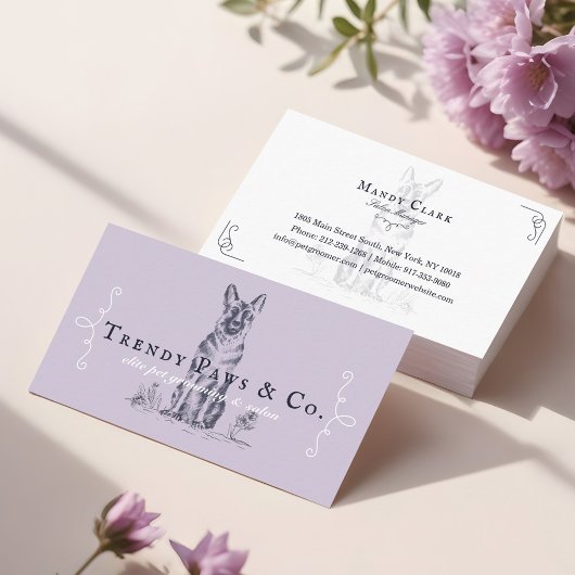 シックブティックスタイルペットサロンドイツシェパードドッグ 名刺
