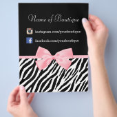 シックブティックゼブラピンクボウプロモーションマーケティング チラシ (手)