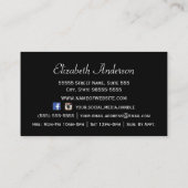 シックブティックピンクゼブラプリントグリッフェイクツボウ 名刺 (裏面)