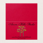 シックブティックレッドサンキューカード (外部フラット)