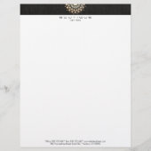 シックブティック金ゴールドサークルモチーフフェイクラックスリネン レターヘッド (正面)