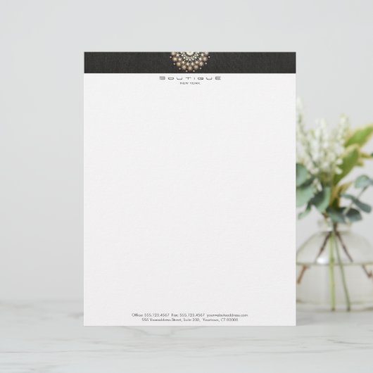 シックブティック金ゴールドサークルモチーフフェイクラックスリネン レターヘッド (スタンド正面)