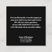 シックブティック金ゴールドリボン割引クーポン 割引カード (裏面)