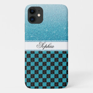 シックブパーソナライズされたルースパークルグリッター名 iPhone 11 ケース