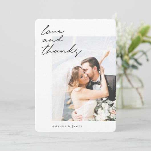 シックブモダンラックスクリカスタムプト結婚写真 サンキューカード (スタンド正面)