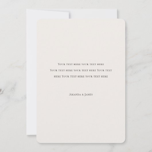 シックブモダンラックスクリカスタムプト結婚写真 サンキューカード (裏面)