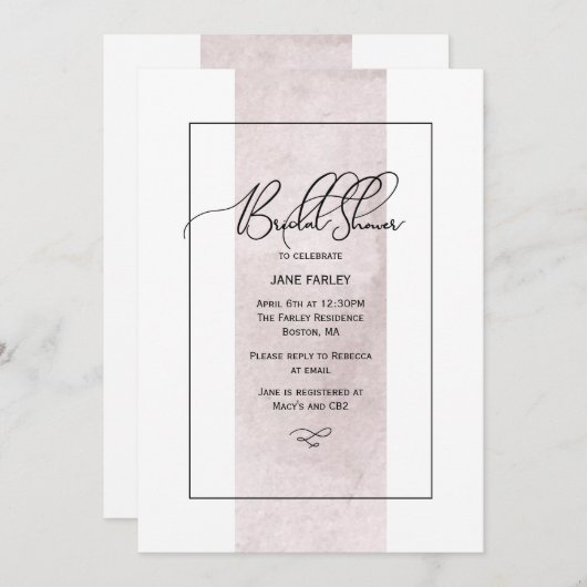 シックブライダルシャワー招待状 招待状 (正面/裏面)