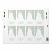 シックブライダルシャワー淡い色のグリーン差出人住所 ラベル (フルシート)