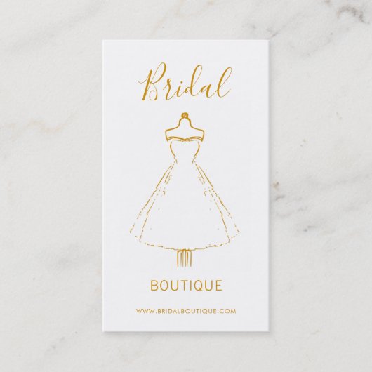 シックブライダルス結婚タイリストウメンズウェア金ゴールド 名刺 (正面)