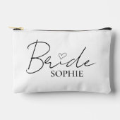 シックブライダル準備袋 | 名前パーソナライズされた付き アクセサリーポーチ (正面)