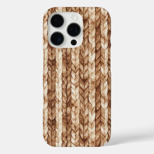 シックブラウンクリーム色の贋織ストライプ Case-Mate iPhoneケース (裏面)
