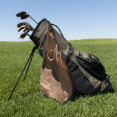 シックブラウンバラ金ゴールドグリッターアガートカスタムモノグラム ゴルフタオル (グリーン)