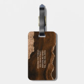 シックブラウンバラ金ゴールドグリッターアガートカスタムモノグラム ラゲッジタグ (裏面縦)