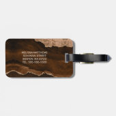 シックブラウンバラ金ゴールドグリッターアガートカスタムモノグラム ラゲッジタグ (裏面横)