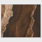 シックブラウンバラ金ゴールドグリッターアガートカスタムモノグラム ラッピングペーパー (フラット)