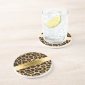 シックブラウン金ゴールドヒョウ結婚ズ コースター (側面)