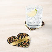 シックブラウン金ゴールドヒョウ結婚ズ ペーパーコースター (インサイチュ)