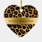 シックブラウン金ゴールドヒョウ セラミックオーナメント (正面)