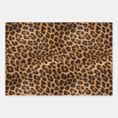 シックブラウン金ゴールドヒョウ ラッピングペーパーシート (正面3)