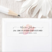 シックブラシストロークバラ金ゴールド差出人住所ラベル ラベル (インサイチュ)