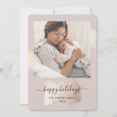 シックブラシストローク |ハッピーホリデーズフォトクリスマス シーズンカード (正面)