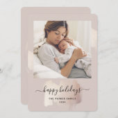 シックブラシストローク |ハッピーホリデーズフォトクリスマス シーズンカード (正面/裏面)