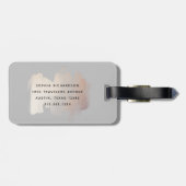 シックブラシストローク | フェイクバラ金ゴールド（ソフトグレー） ラゲッジタグ (裏面横)