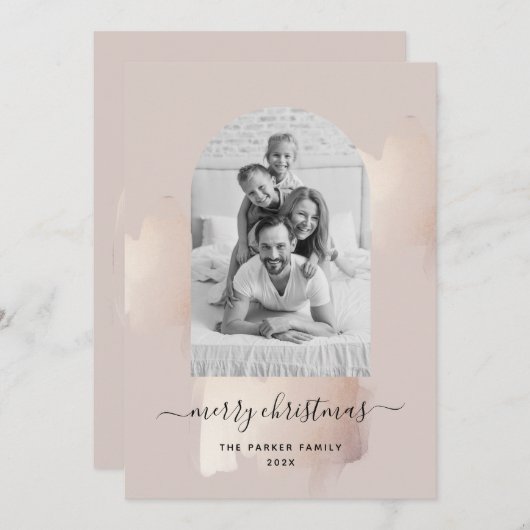 シックブラシストローク |聖降誕祭の聖降誕祭の祭日 シーズンカード (正面/裏面)