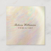 シックブラシ仕上げ金属虹ホログラフィック入光 スクエア名刺 (正面)