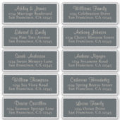 シックブラックアイボリー結婚ズゲスト住所 シール (正面)