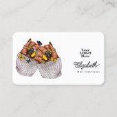 シックブラックアンドイエローネイルサロンブランディングデザイン 名刺 (正面)