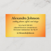 シックブラックアンドオレンジフォイルラグジュアリーウェディングプランナー 名刺 (裏面)