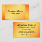 シックブラックアンドオレンジフォイルラグジュアリーウェディングプランナー 名刺 (正面/裏面)