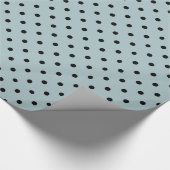 シックブラックアンドブルー水玉模様誕生日 ラッピングペーパー (角)