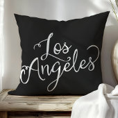 シックブラックアンドホワイトロサンゼルスタイポグラフィ クッション