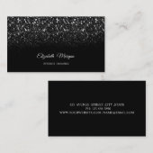 シックブラックグリッターシークインエレガントプロフェッショナル 名刺 (正面/裏面)