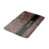 シックブラックパープル金ゴールドヒョウパーソナライズされたプリント バスマット (アングル)