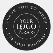 シックブラックビジネスロゴご注文ありがとうございます ラウンドシール (正面)