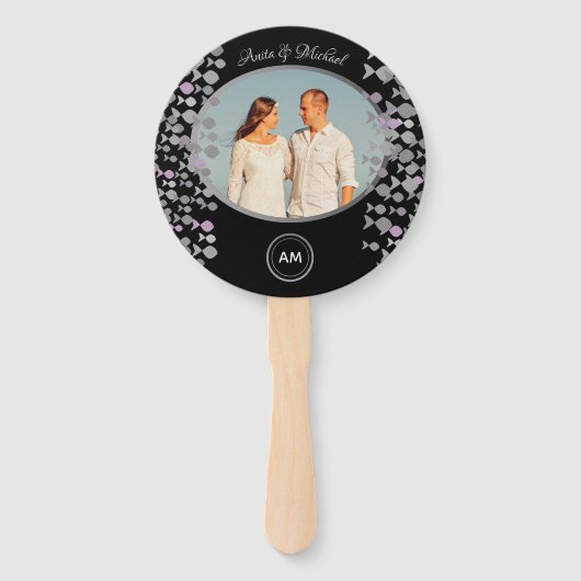 シックブラックフォト結婚式 プログラム ハンドファン (正面)