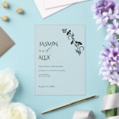 シックブラックフローラ結婚式招待状 アクリル招待状 (インサイチュ (ウェディング))