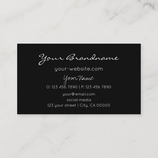 シックブラックブラウングリッタースターズプロフェッショナルシンプル 名刺 (裏面)