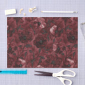 シックブラックブルガンディレッドフローラブライダルシャワー 薄葉紙 (クラフト)