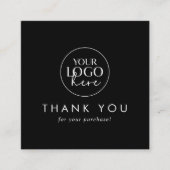 シックブラックロゴソーシャルメディア共有ありがとう スクエア名刺 (正面)