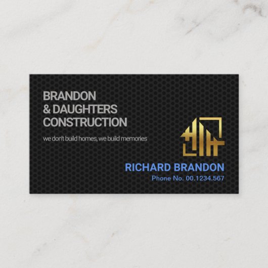 シックブラックワイヤメッシュ女性請負業者ハンドイマン 名刺 (正面)